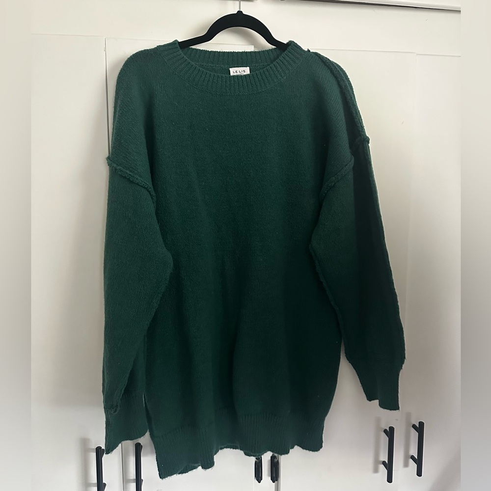 Le Lis Forest Green Crewneck Women’s Sweater Size S